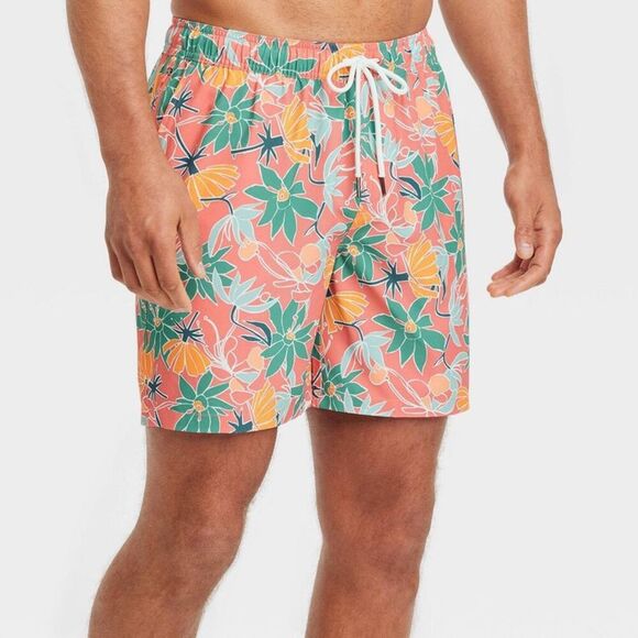 Goodfellow & Co -  Men's Swim Trunk Shorts Quick Dry  Red - Picture 1 of 4